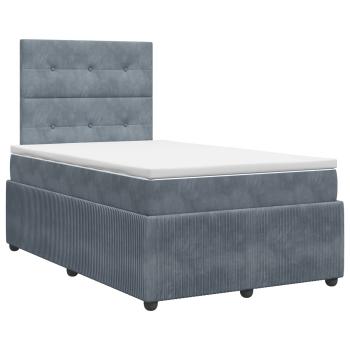 Boxspringbett mit Matratze Dunkelgrau 120 x 190 cm Samt