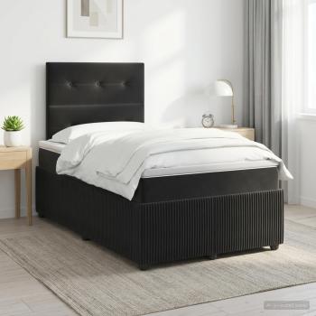 ARDEBO.de - Boxspringbett mit Matratze Schwarz 120 x 190 cm Samt