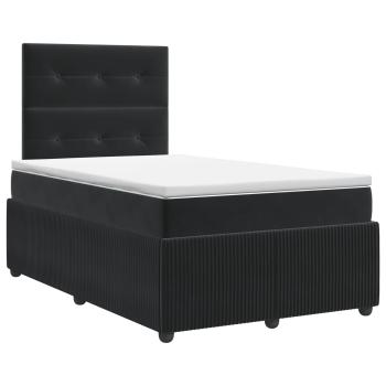 Boxspringbett mit Matratze Schwarz 120 x 190 cm Samt
