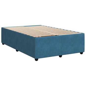 Boxspringbett mit Matratze mit Kopfteil Blau 120 x 190 cm Samt
