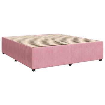 Boxspringbett mit Matratze mit Kopfteil Rosa 200 x 200 cm Samt
