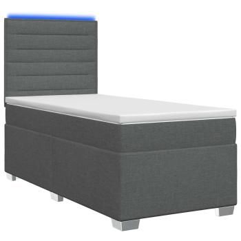 Boxspringbett mit Matratze Dunkelgrau 80 x 200 cm Stoff