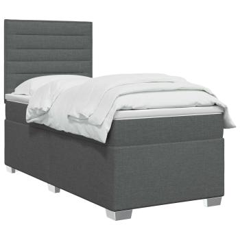 Boxspringbett mit Matratze Dunkelgrau 80 x 200 cm Stoff