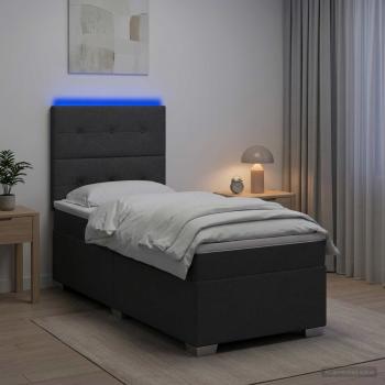 ARDEBO.de - Boxspringbett mit Matratze Dunkelgrau 80 x 200 cm Stoff