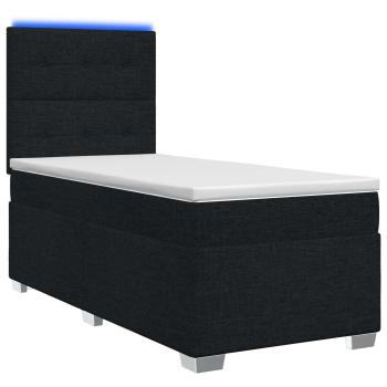 Boxspringbett mit Matratze Schwarz 80 x 200 cm Stoff
