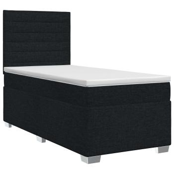 Boxspringbett mit Matratze Schwarz 90 x 190 cm Stoff