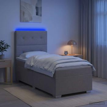ARDEBO.de - Boxspringbett mit Matratze mit Kopfteil Taupe 90 x 190 cm Stoff