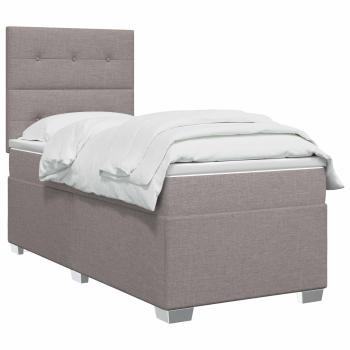 Boxspringbett mit Matratze mit Kopfteil Taupe 90 x 190 cm Stoff
