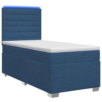 Boxspringbett mit Matratze mit Kopfteil Blau 90 x 200 cm Stoff