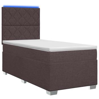 Boxspringbett mit Matratze Dunkelbraun 100 x 200 cm Stoff