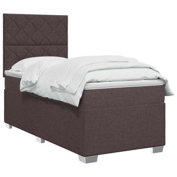 Boxspringbett mit Matratze Dunkelbraun 100 x 200 cm Stoff
