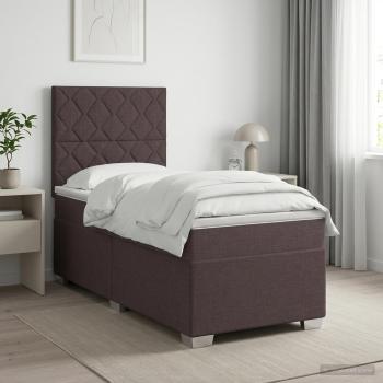 Boxspringbett mit Matratze Dunkelbraun 100 x 200 cm Stoff
