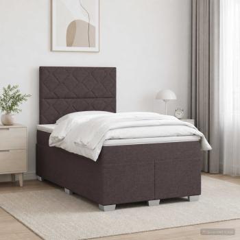 ARDEBO.de - Boxspringbett mit Matratze Dunkelbraun 120 x 190 cm Stoff