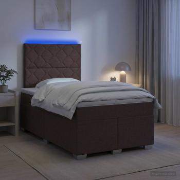 Boxspringbett mit Matratze Dunkelbraun 120 x 190 cm Stoff
