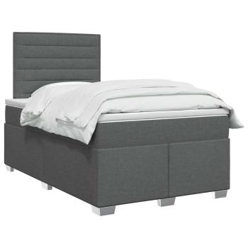 Boxspringbett mit Matratze Dunkelgrau 120 x 200 cm Stoff