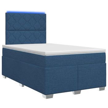 Boxspringbett mit Matratze mit Kopfteil Blau 120 x 200 cm Stoff