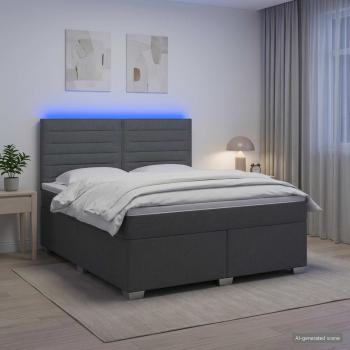 Boxspringbett mit Matratze Dunkelgrau 140 x 190 cm Stoff