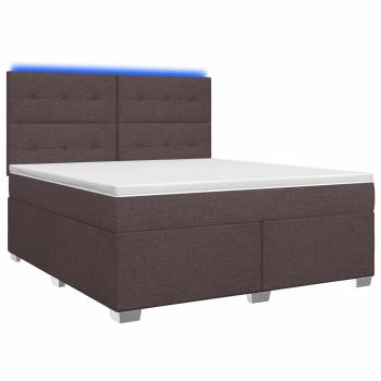 Boxspringbett mit Matratze Dunkelbraun 140 x 190 cm Stoff