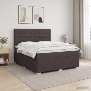 Boxspringbett mit Matratze Dunkelbraun 140 x 190 cm Stoff