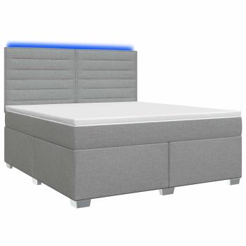 Boxspringbett mit Matratze Hellgrau 140 x 200 cm Stoff