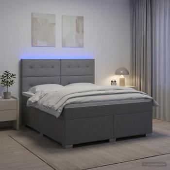 Boxspringbett mit Matratze Hellgrau 140 x 200 cm Stoff