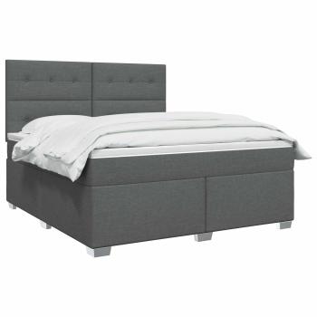 Boxspringbett mit Matratze Dunkelgrau 140 x 200 cm Stoff