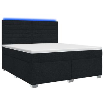 Boxspringbett mit Matratze Schwarz 180 x 200 cm Stoff