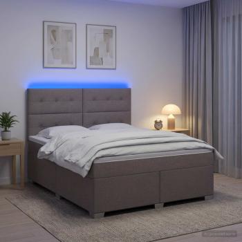 Boxspringbett mit Matratze Taupe 180 x 200 cm Stoff