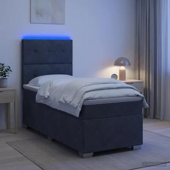ARDEBO.de - Boxspringbett mit Matratze Dunkelgrau 100 x 200 cm Samt