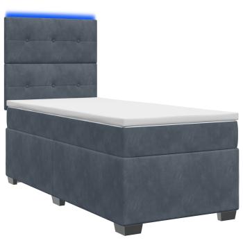 Boxspringbett mit Matratze Dunkelgrau 100 x 200 cm Samt