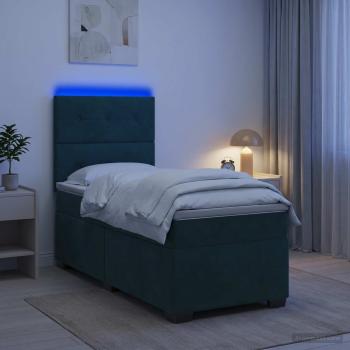 ARDEBO.de - Boxspringbett mit Matratze Dunkelgrün 100 x 200 cm Samt