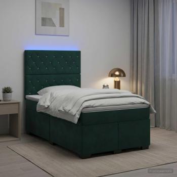 ARDEBO.de - Boxspringbett mit Matratze Dunkelgrün 120 x 190 cm Samt