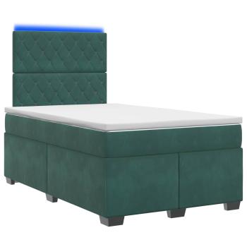 Boxspringbett mit Matratze Dunkelgrün 120 x 190 cm Samt