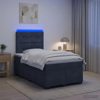 Boxspringbett mit Matratze Dunkelgrau 120 x 200 cm Samt