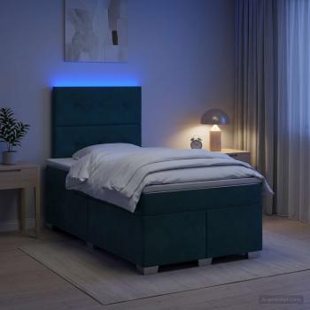 Boxspringbett mit Matratze Dunkelgrün 120 x 200 cm Samt