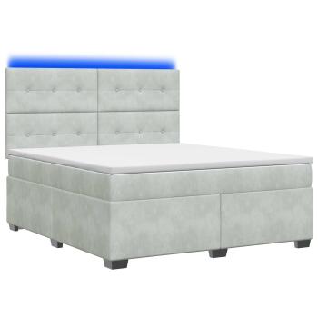Boxspringbett mit Matratze Hellgrau 140 x 200 cm Samt