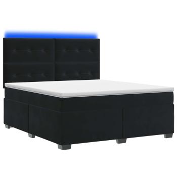 Boxspringbett mit Matratze Schwarz 140 x 200 cm Samt