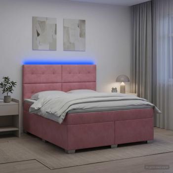 ARDEBO.de - Boxspringbett mit Matratze mit Kopfteil Rosa 140 x 200 cm Samt