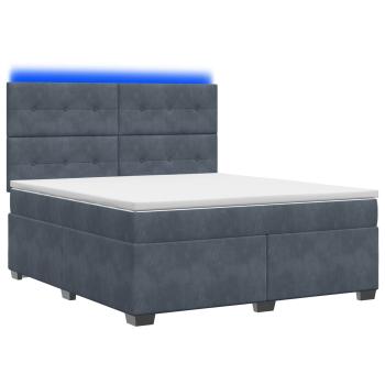 Boxspringbett mit Matratze Dunkelgrau 160 x 200 cm Samt