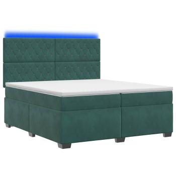 Boxspringbett mit Matratze Dunkelgrün 200 x 200 cm Samt