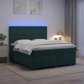 Boxspringbett mit Matratze Dunkelgrün 200 x 200 cm Samt