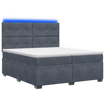 Boxspringbett mit Matratze Dunkelgrau 200 x 200 cm Samt