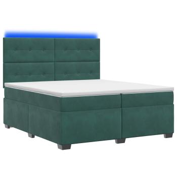 Boxspringbett mit Matratze Dunkelgrün 200 x 200 cm Samt