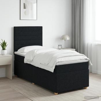 ARDEBO.de - Boxspringbett mit Matratze Schwarz 80 x 200 cm Stoff