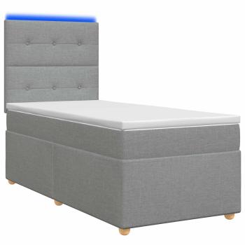 Boxspringbett mit Matratze Hellgrau 80 x 200 cm Stoff