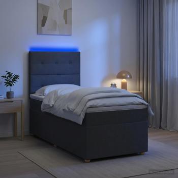 Boxspringbett mit Matratze Dunkelgrau 80 x 200 cm Stoff