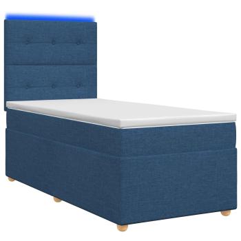 Boxspringbett mit Matratze mit Kopfteil Blau 80 x 200 cm Stoff