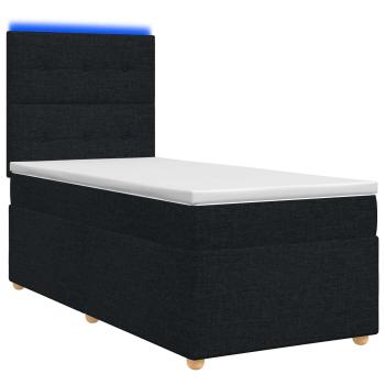 Boxspringbett mit Matratze Schwarz 90 x 190 cm Stoff
