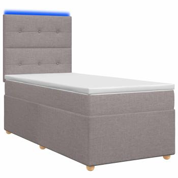 Boxspringbett mit Matratze mit Kopfteil Taupe 90 x 190 cm Stoff