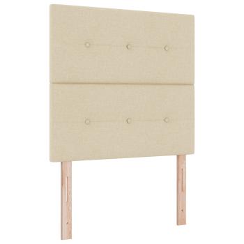 Boxspringbett mit Matratze mit Kopfteil Creme 90 x 190 cm Stoff